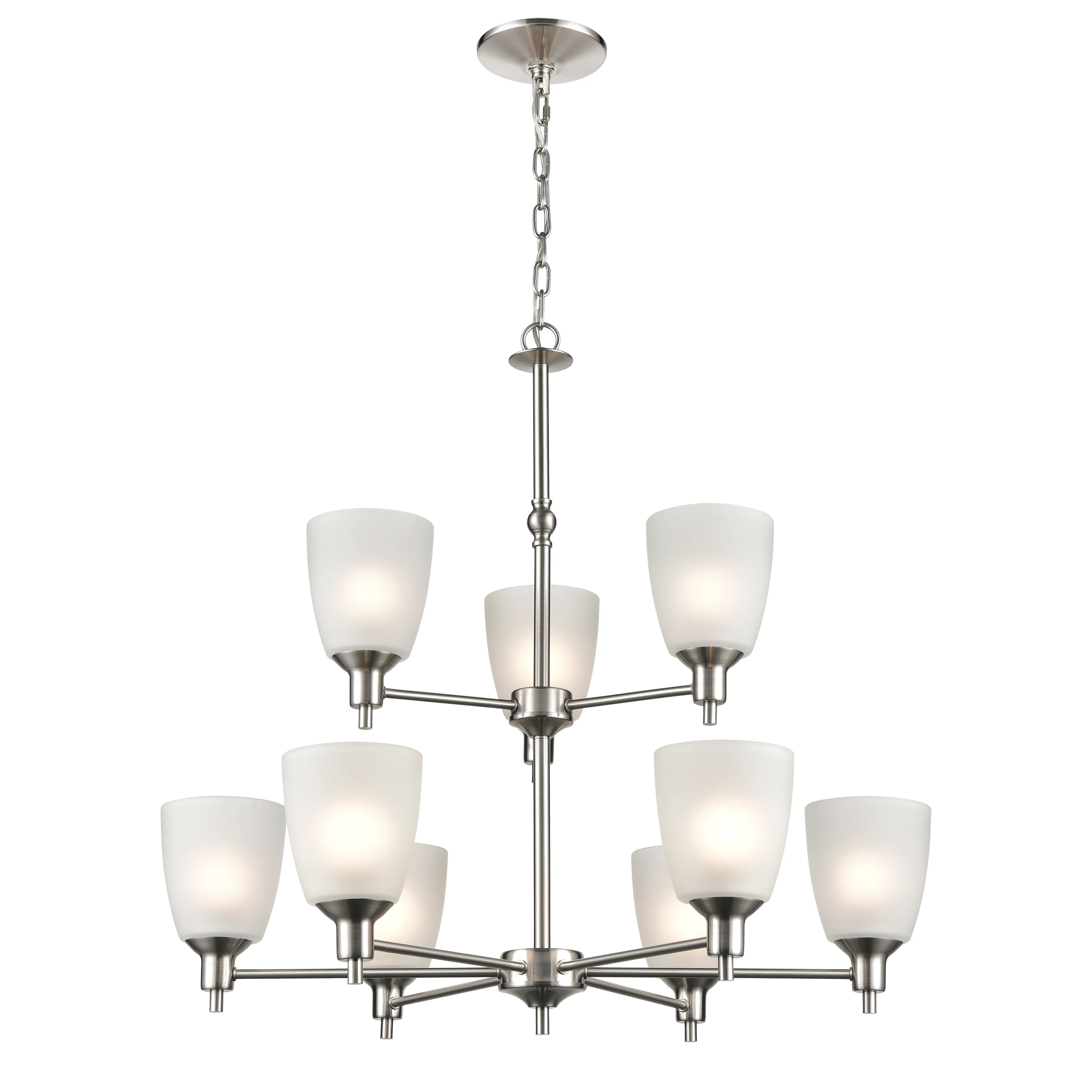 Jackson 29" Wide 9-Light Chandelier - Brushed Nickel