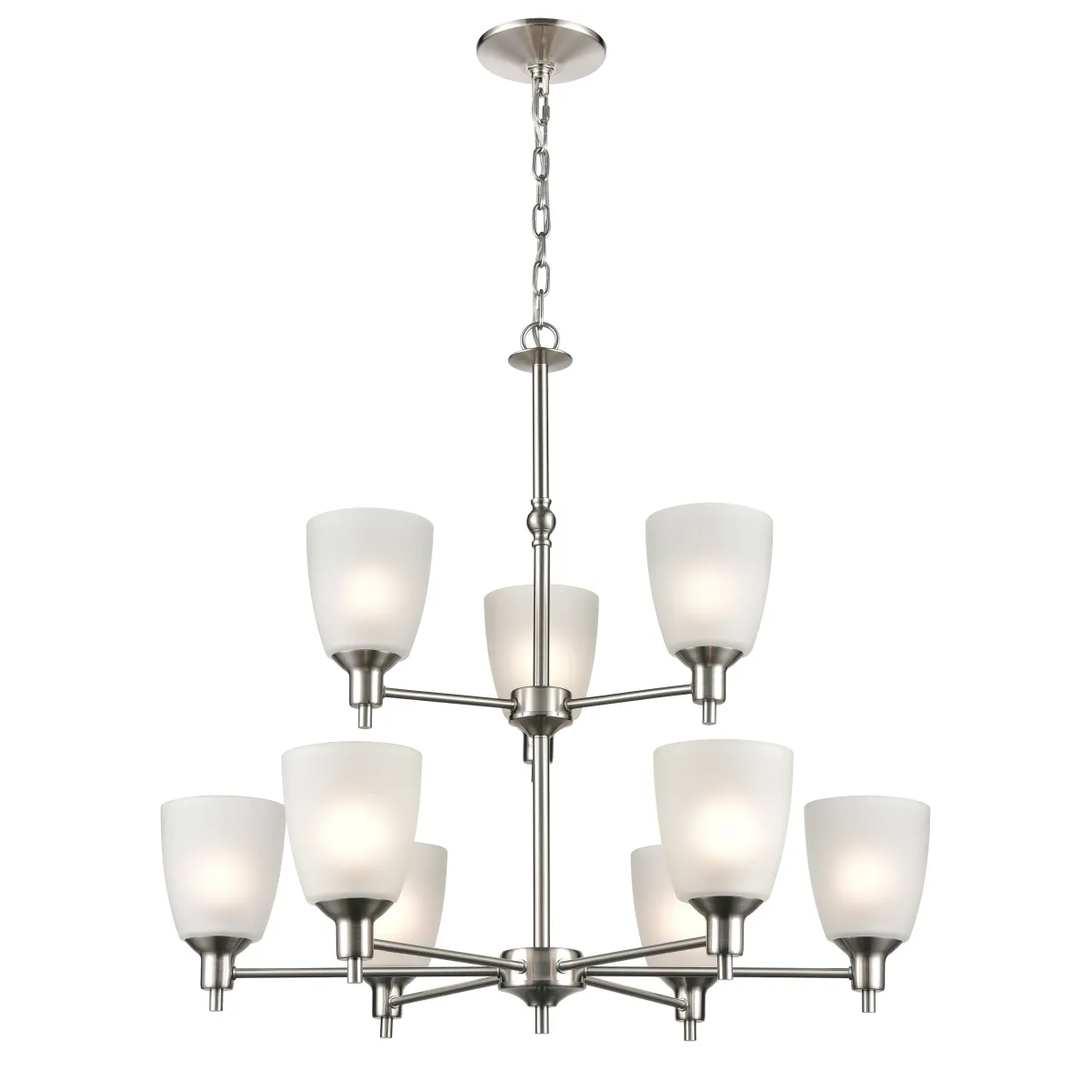 Jackson 29" Wide 9-Light Chandelier - Brushed Nickel