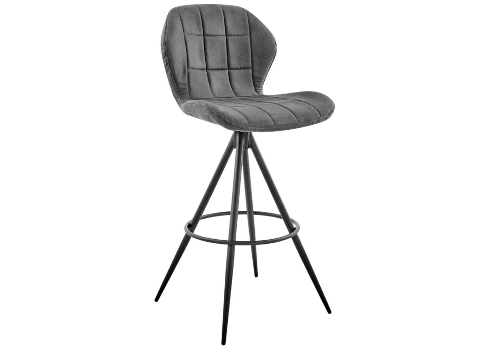 Catalina 26" Counter Height Bar Stool in Charcoal Fabric and Black Finish