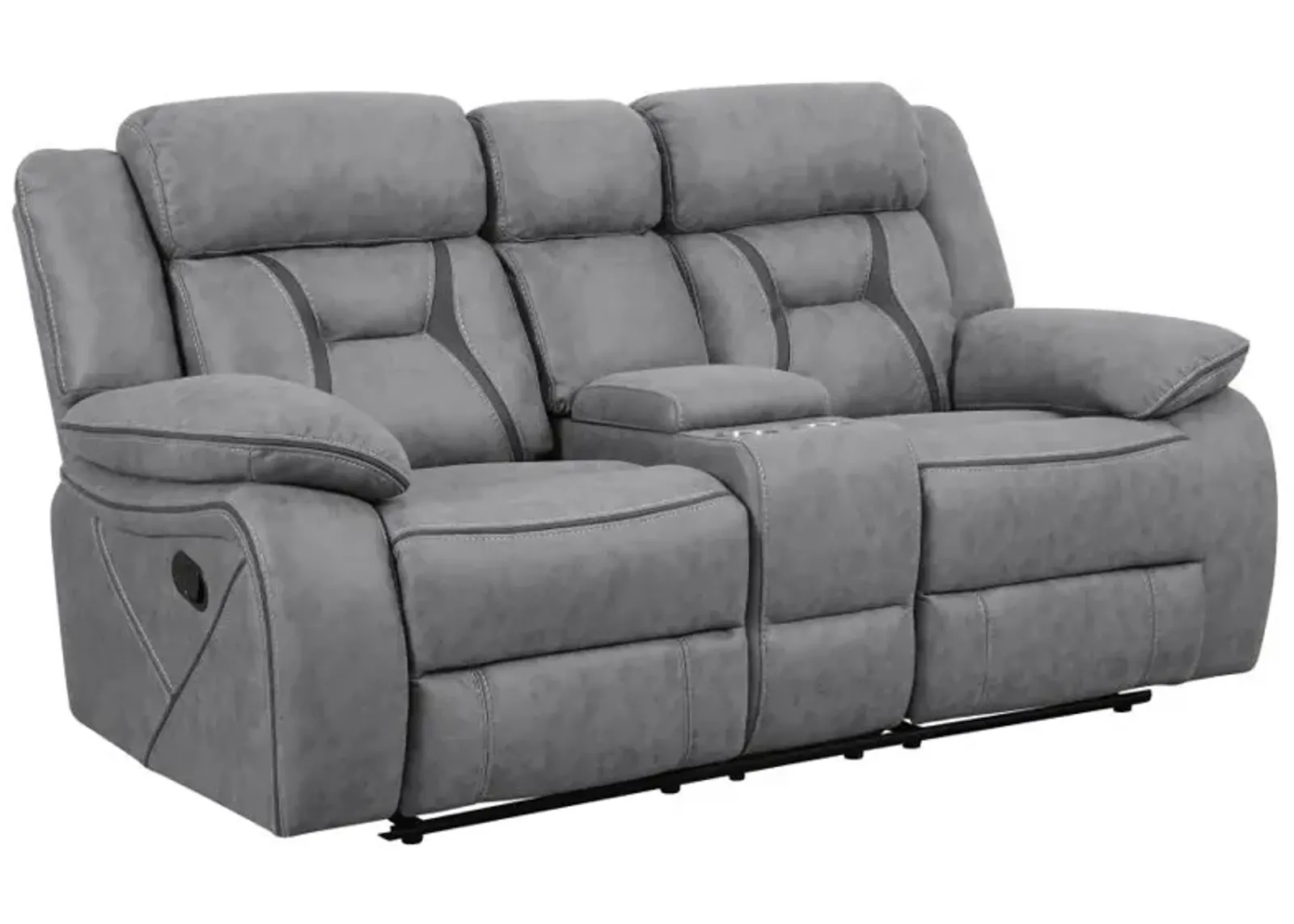 Higgins Pillow Top Arm Motion Loveseat with Console Grey