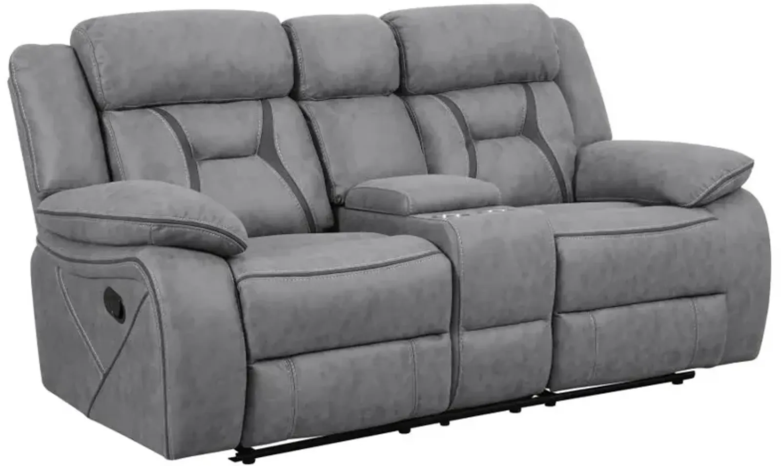 Higgins Pillow Top Arm Motion Loveseat with Console Grey