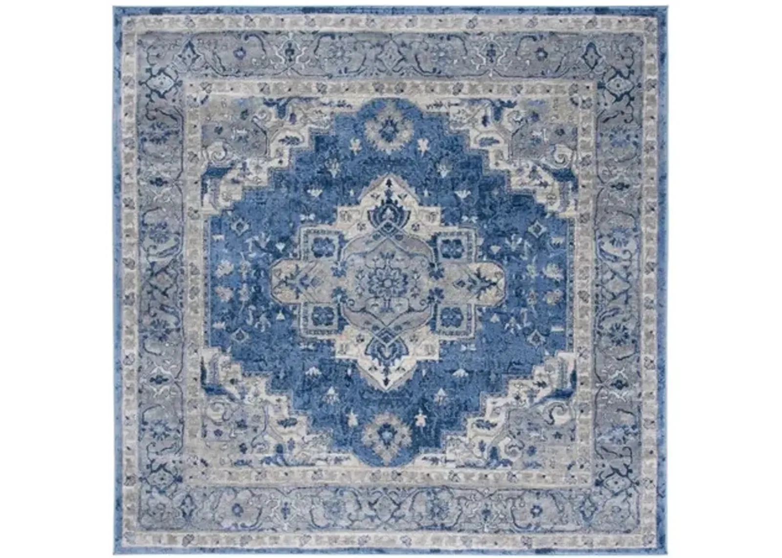 Brentwood 851 Blue / Grey 6'-7" X 6'-7" Square Square Powerloomed Rug