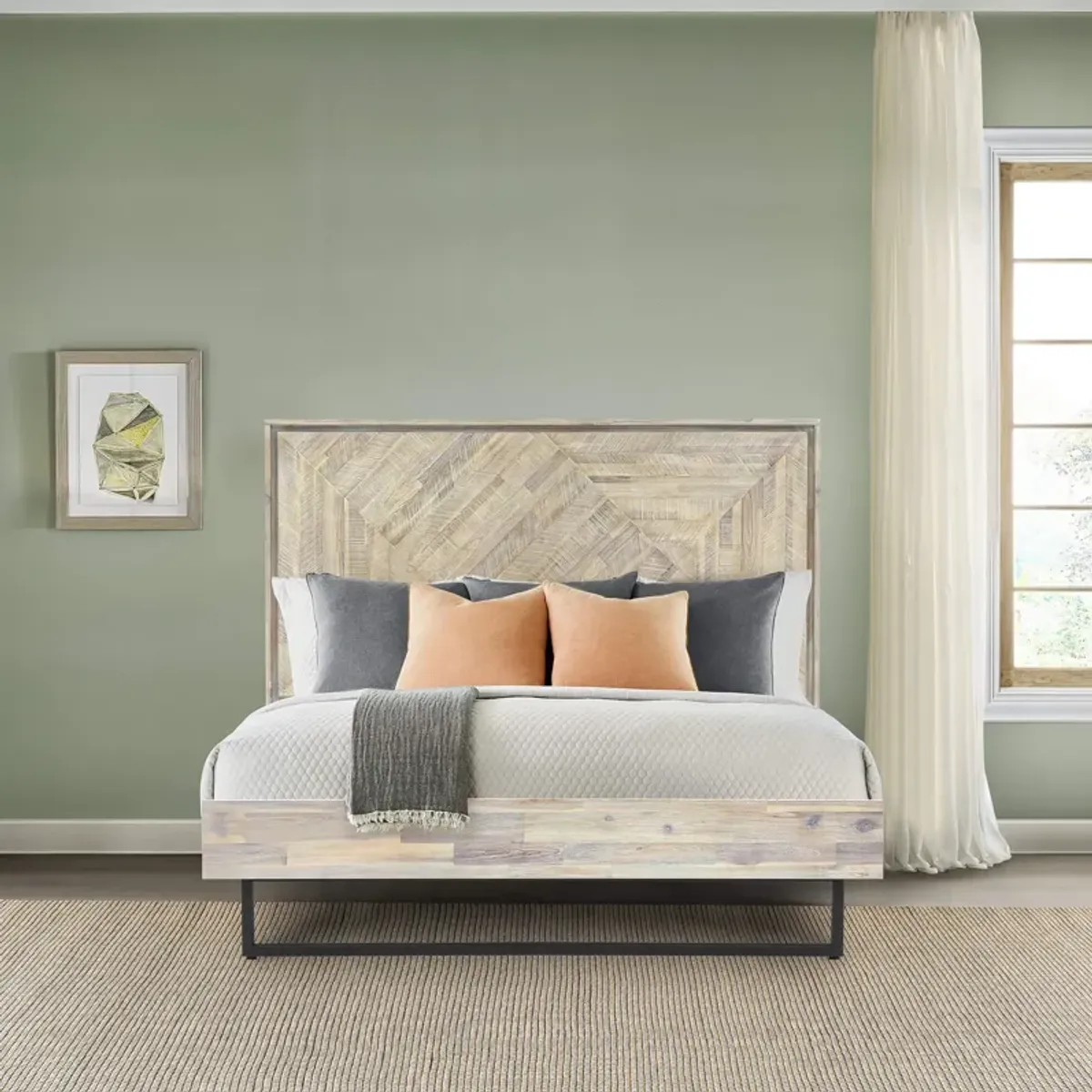 Peridot King Acacia Platform Bed 