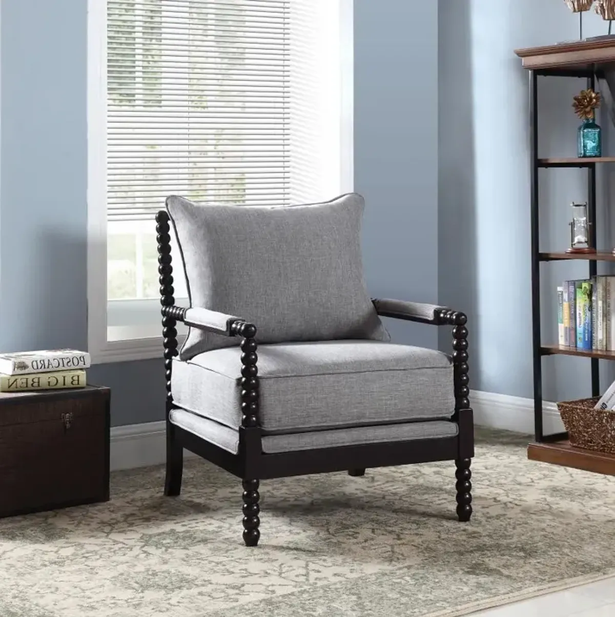 Adolfo Cushion Back Accent Chair Grey And Black