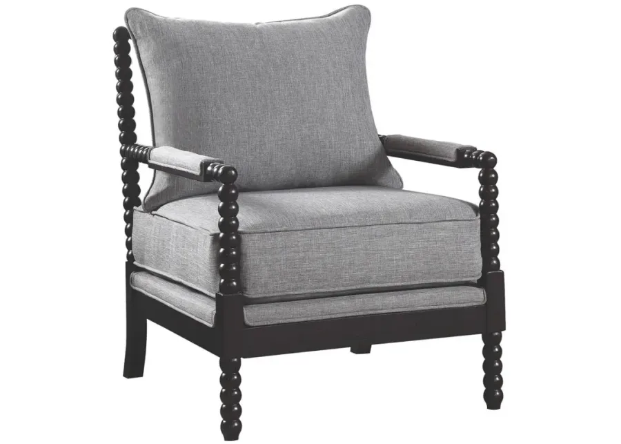 Adolfo Cushion Back Accent Chair Grey And Black