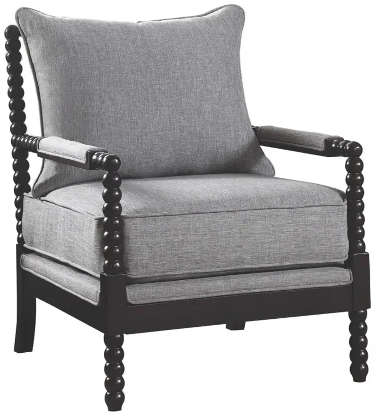 Adolfo Cushion Back Accent Chair Grey And Black