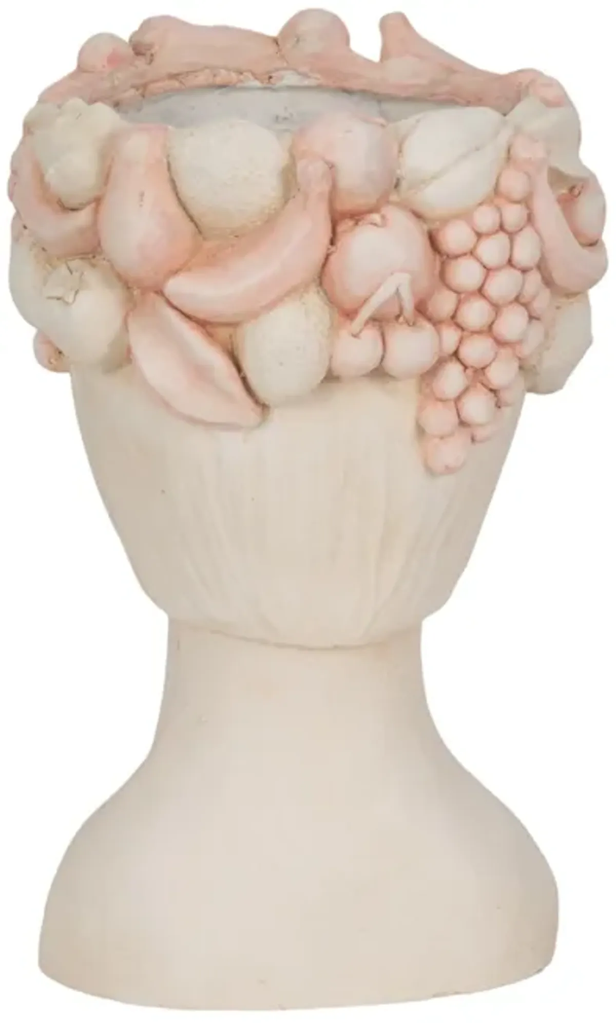 18" Lady With Flower Crown Planter, White/pink