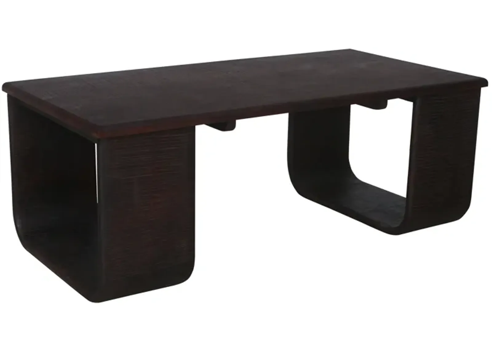 Wood, 47" Textured Coffee Table, Brown Kd