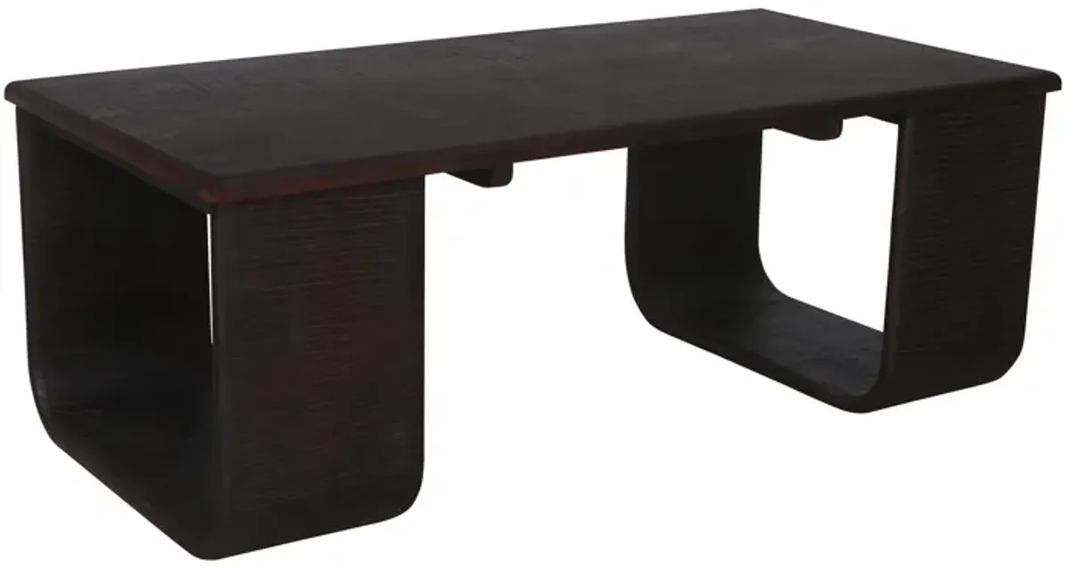 Wood, 47" Textured Coffee Table, Brown Kd