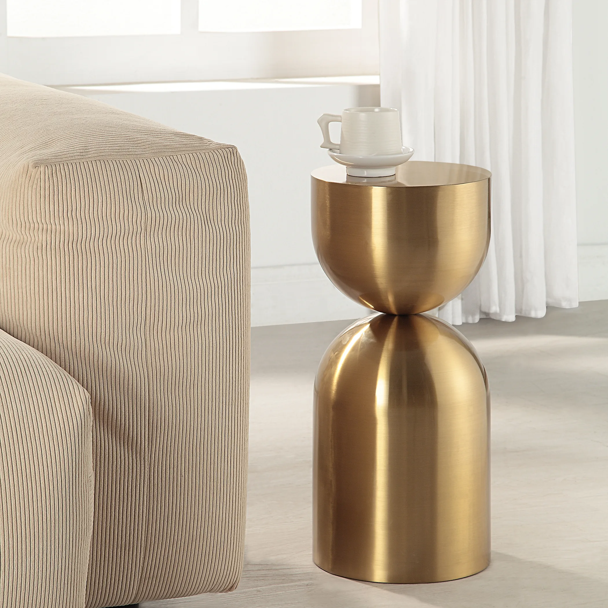 Golden Vessel Modern Accent Table