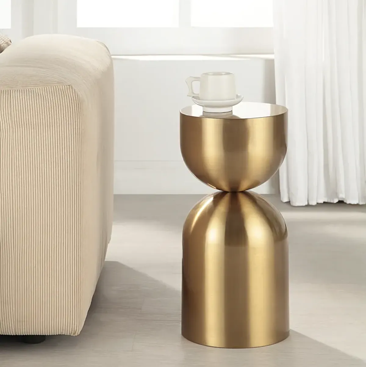 Golden Vessel Modern Accent Table