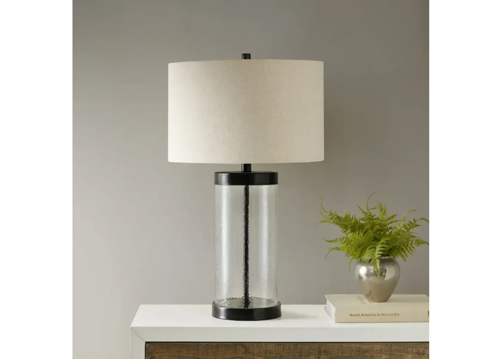 Hampton Hill Macon Clear Glass Cylinder Table Lamp