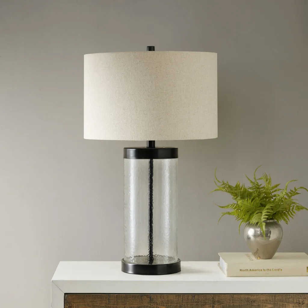 Hampton Hill Macon Clear Glass Cylinder Table Lamp