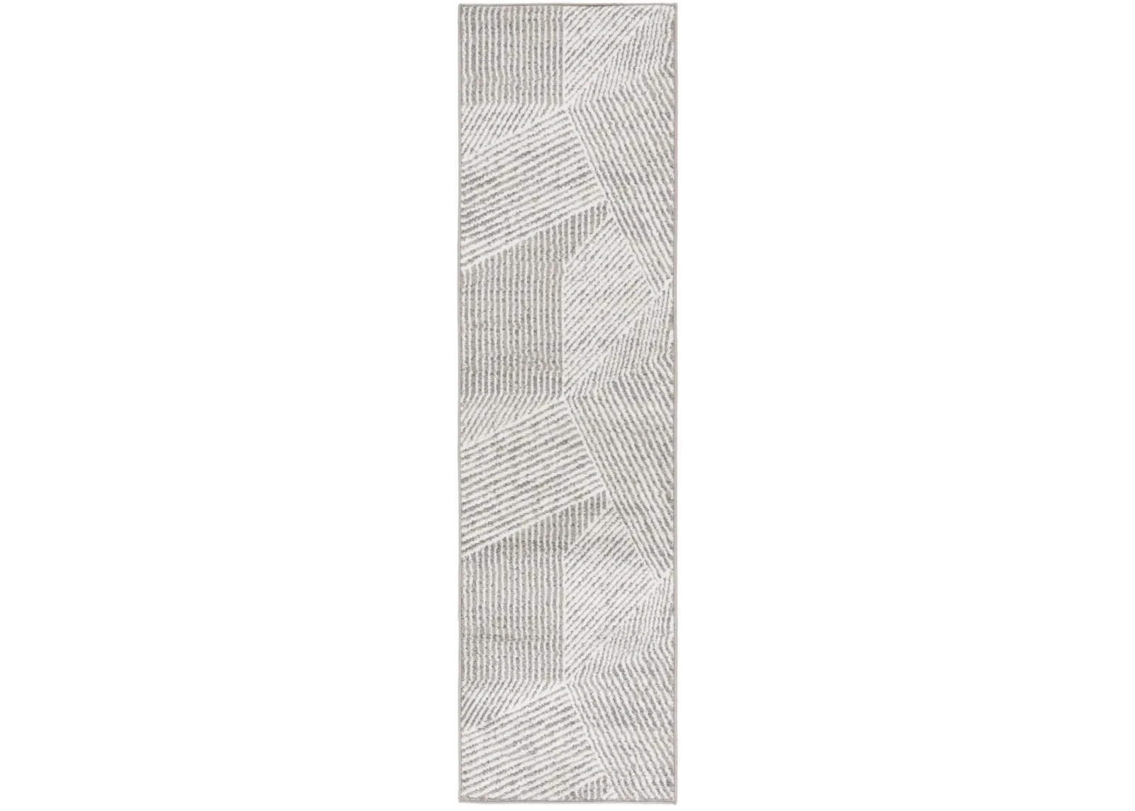 PYRAMID 241 GREY  2'-2' x 8' Runner Rug