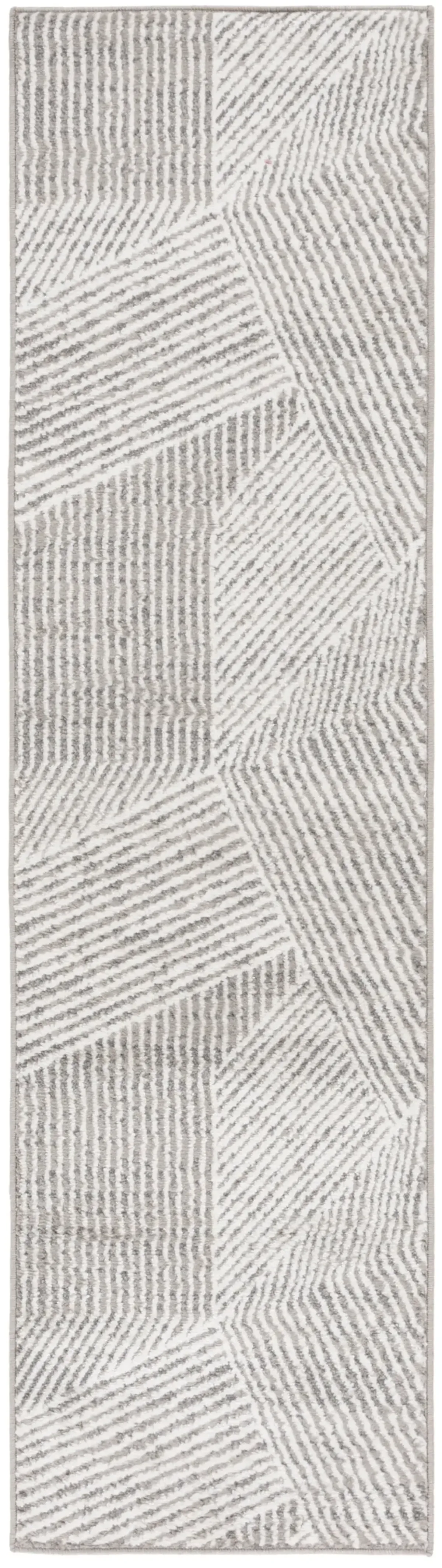 PYRAMID 241 GREY  2'-2' x 8' Runner Rug