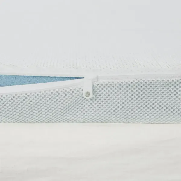 Sleep Philosophy 2" Gel Memory Foam with Cooling Cover White All Season Reversible Hypoallergenic Cooling Mattress Topper