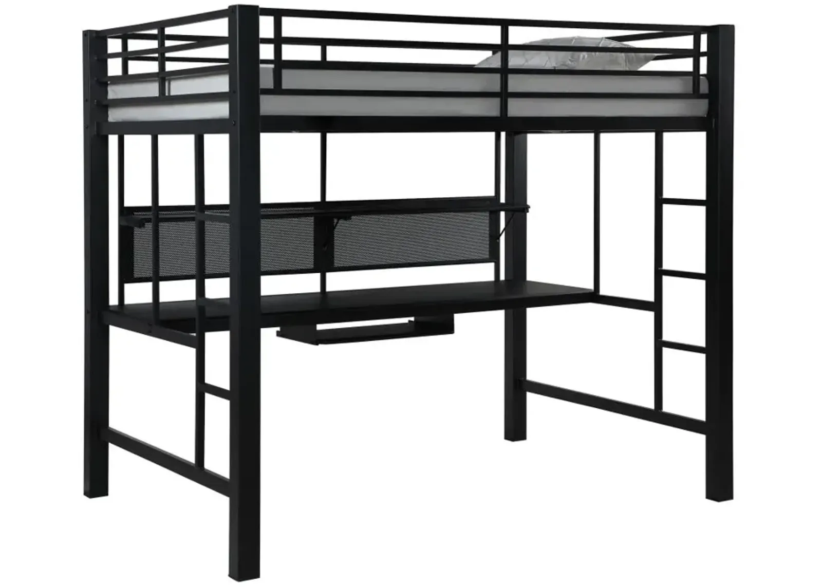 Vannes Full Workstation Loft Bed Black