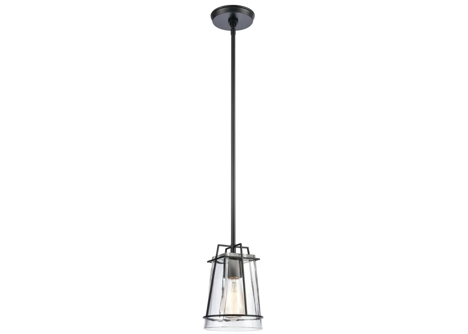 Square To Round 6" Wide 1-Light Mini Pendant - Matte Black