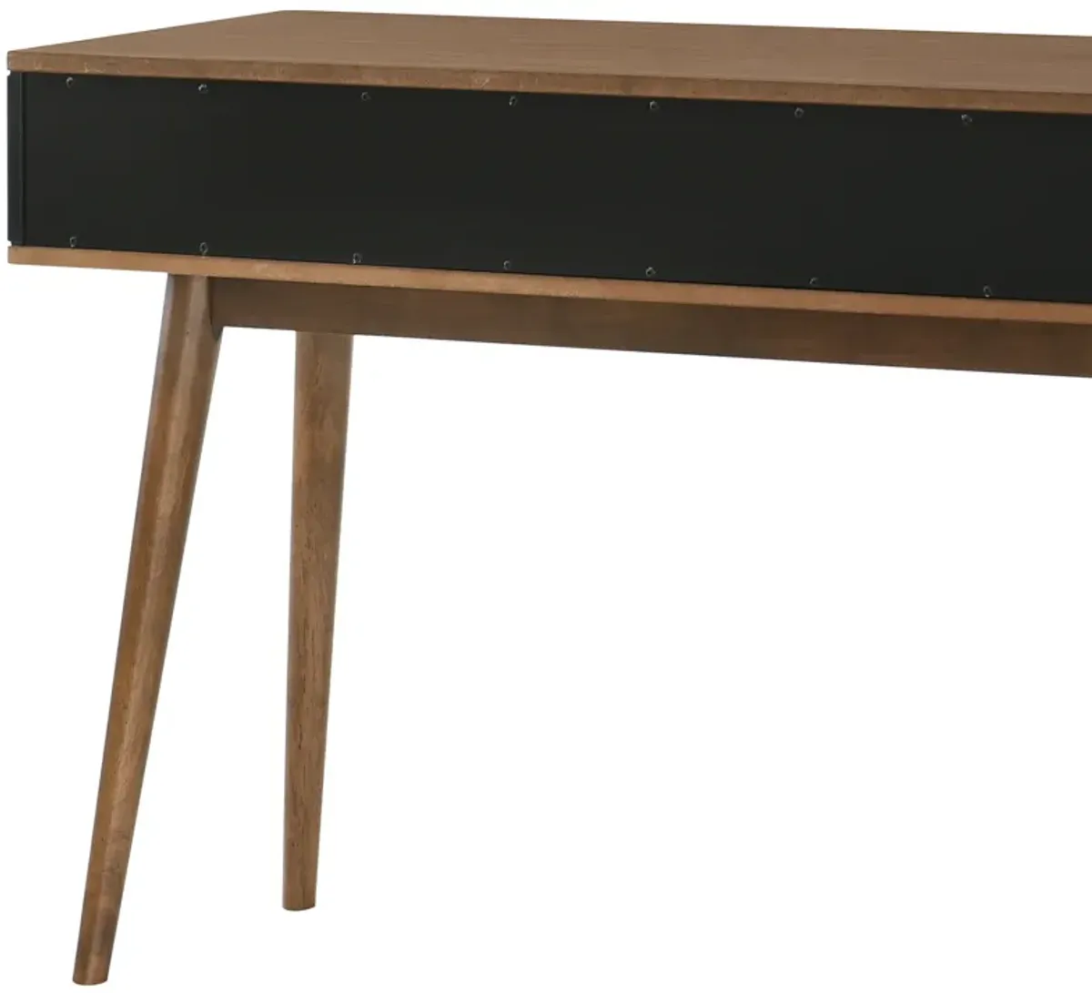 Amigo Black Veneer and Walnut Wood Console Table