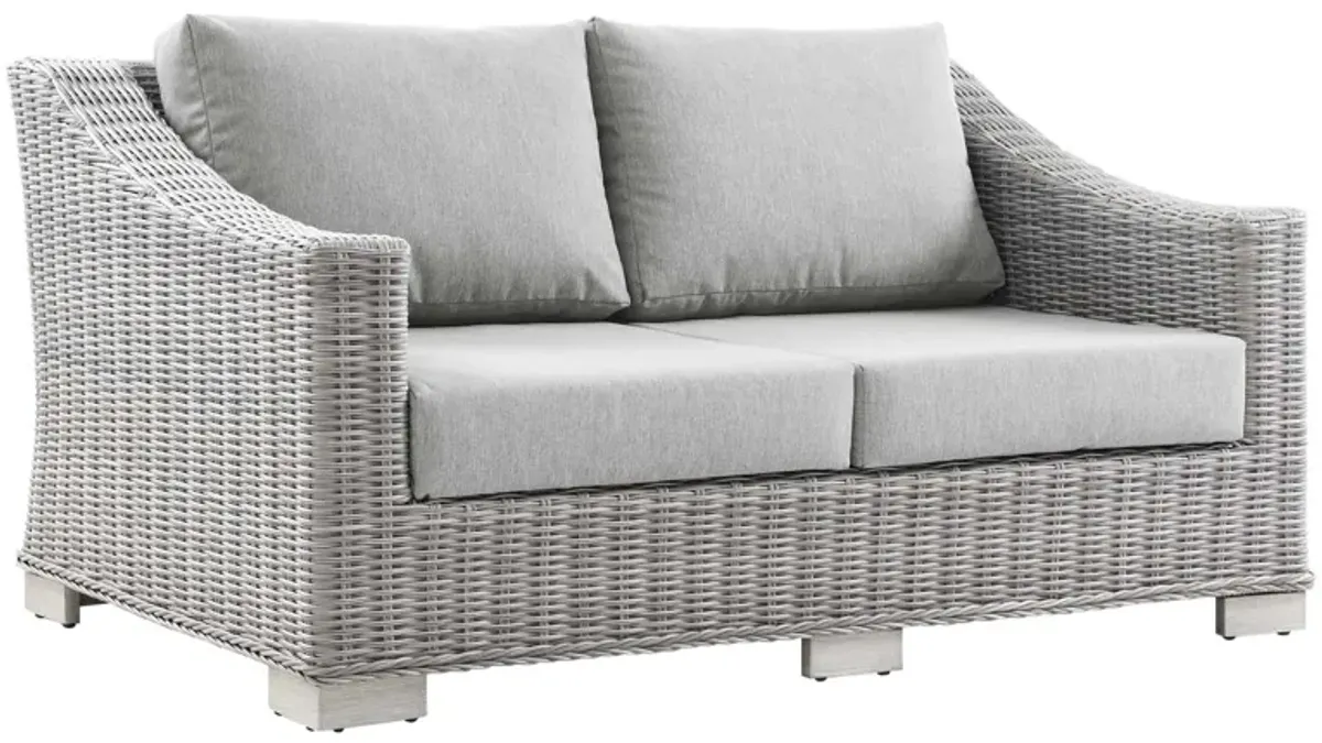 Conway Outdoor Patio Wicker Rattan Loveseat