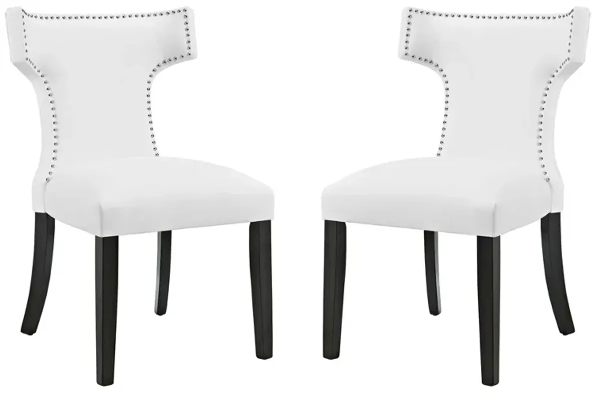 Curve Dining Side Chair Vinyl Set of 2