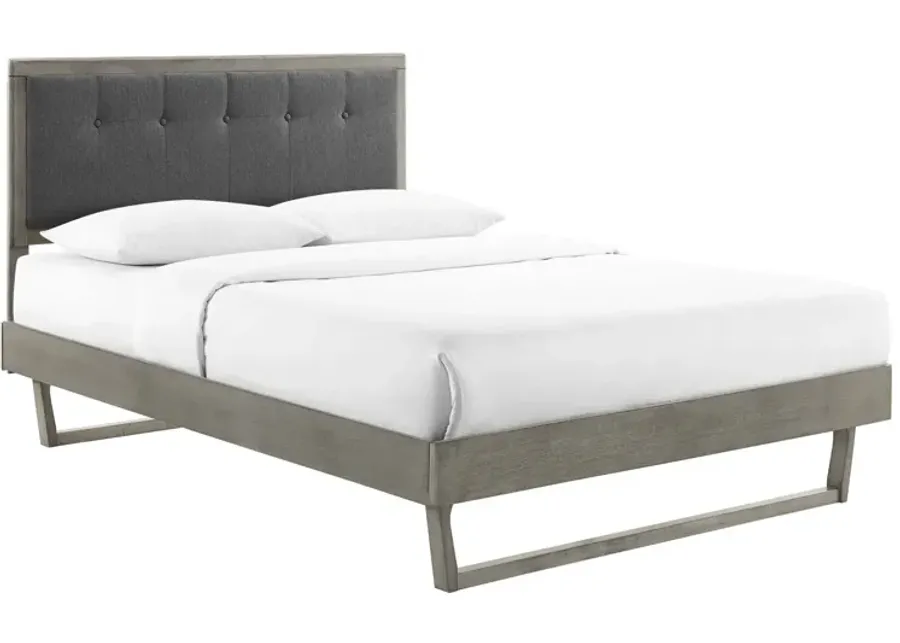 Willow King Wood Platform Bed With Angular Frame