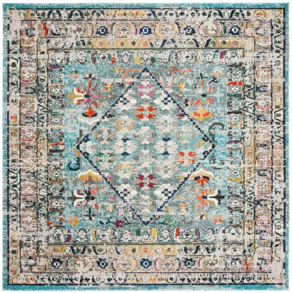 MONACO 267 BLUE  6'-7' x 6'-7' Square Square Rug