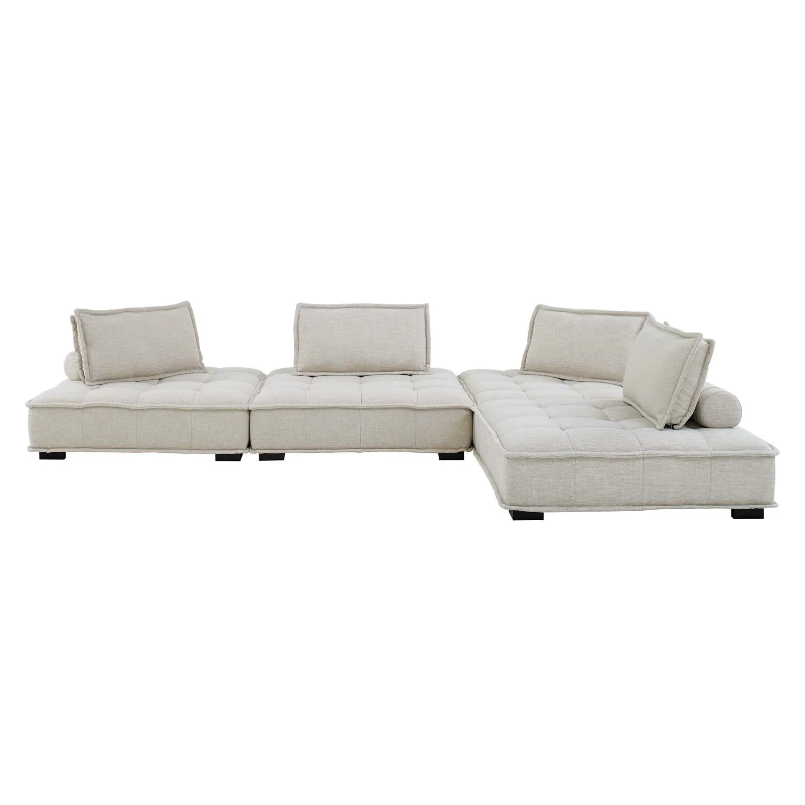 Saunter Tufted Fabric Fabric 4-Piece Sectional Sofa