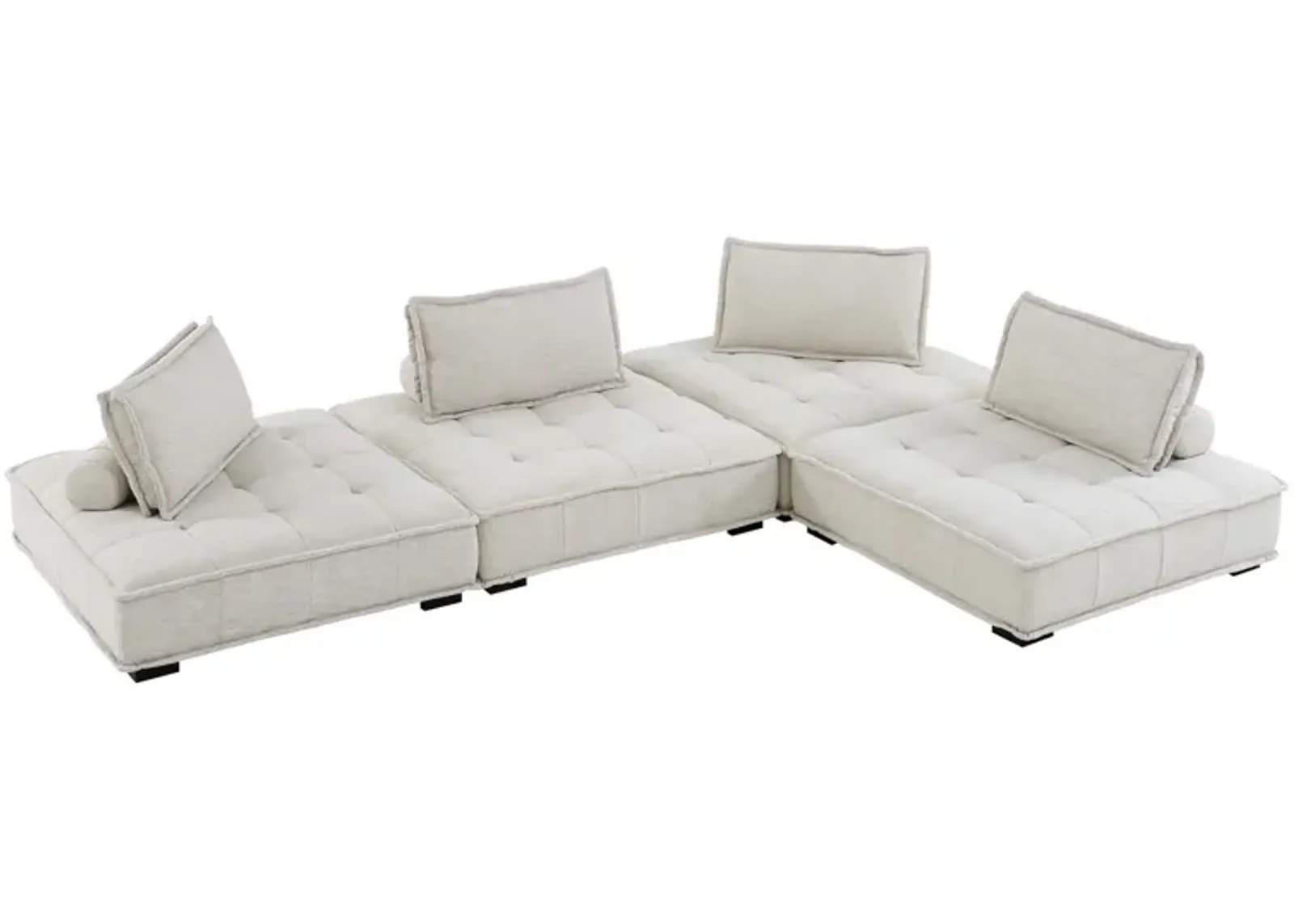 Saunter Tufted Fabric Fabric 4-Piece Sectional Sofa