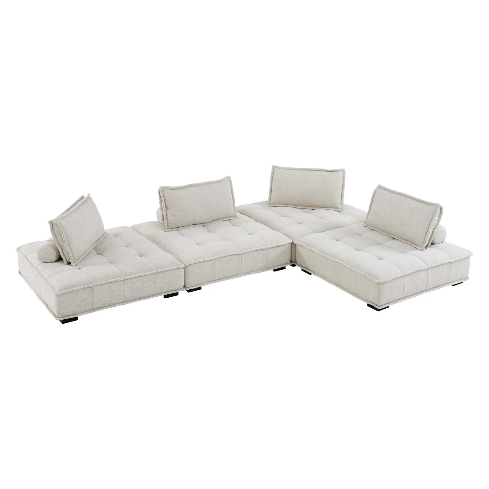 Saunter Tufted Fabric Fabric 4-Piece Sectional Sofa