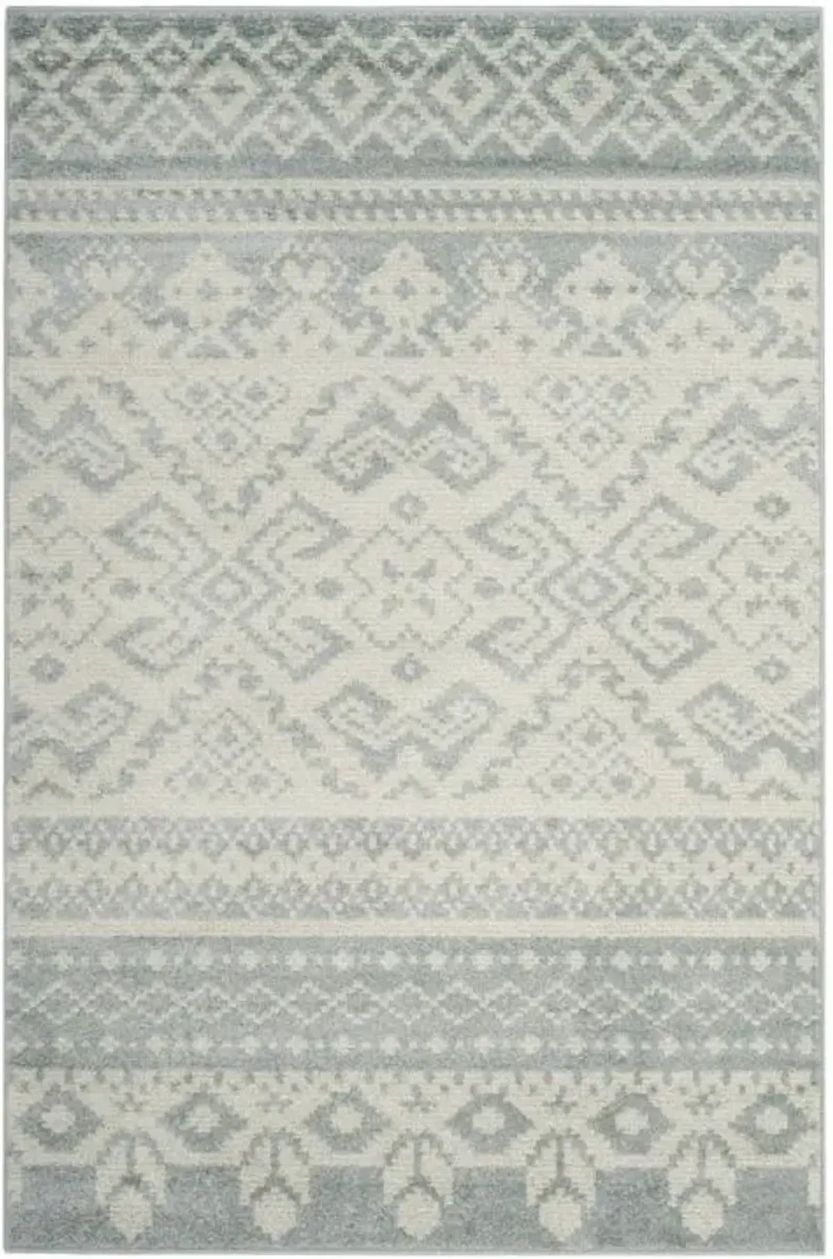 Adirondack Contemporary Slate / Ivory 4' X 6' Powerloomed Rug