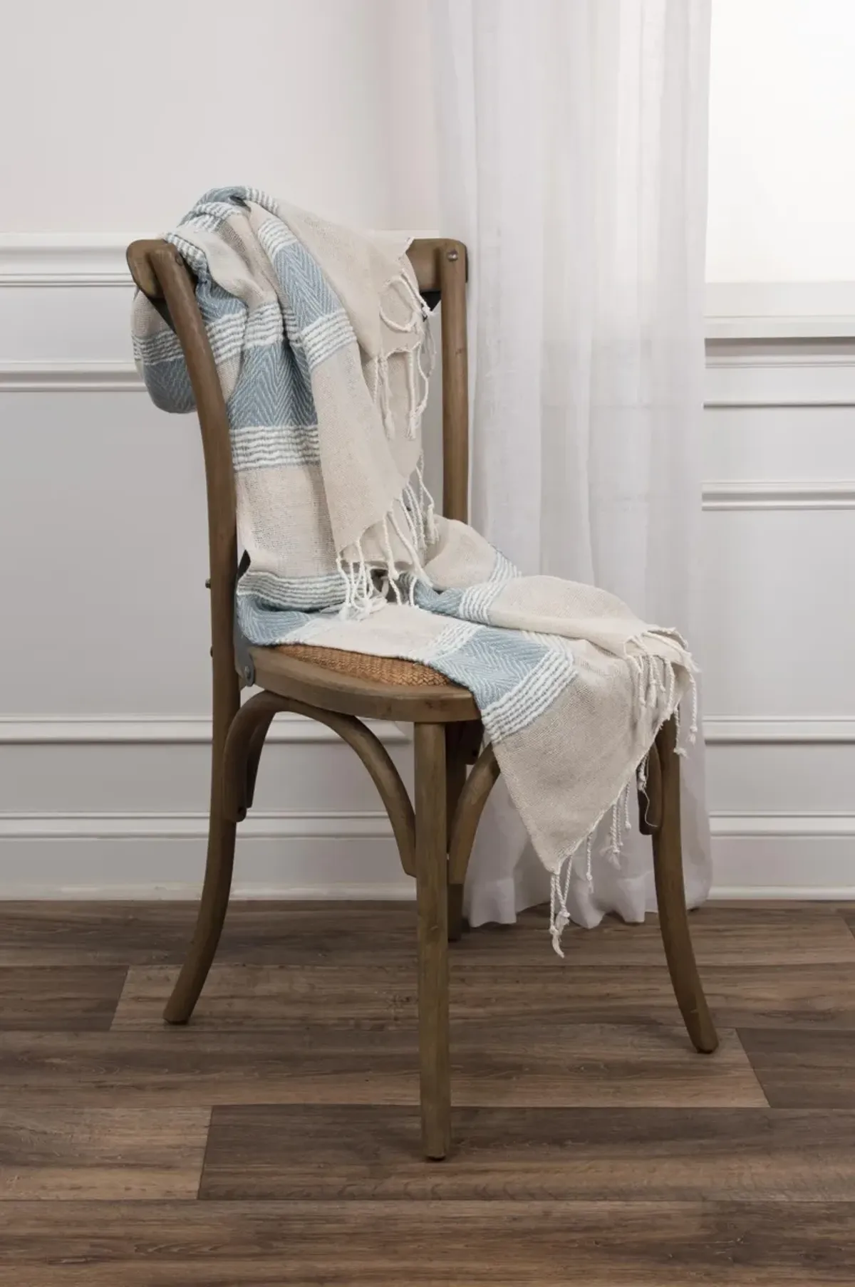 Stripe And Chevron Natural  Throw