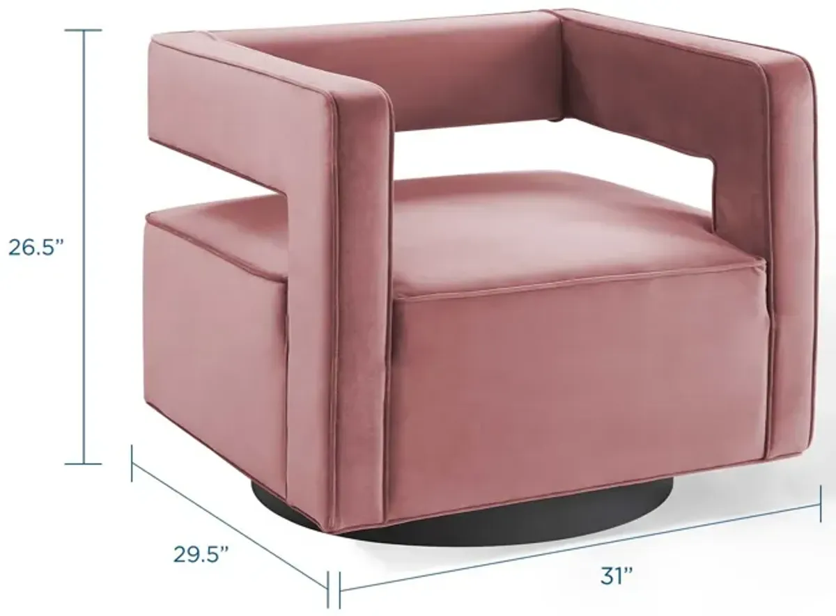 Booth Performance Velvet Swivel Armchair