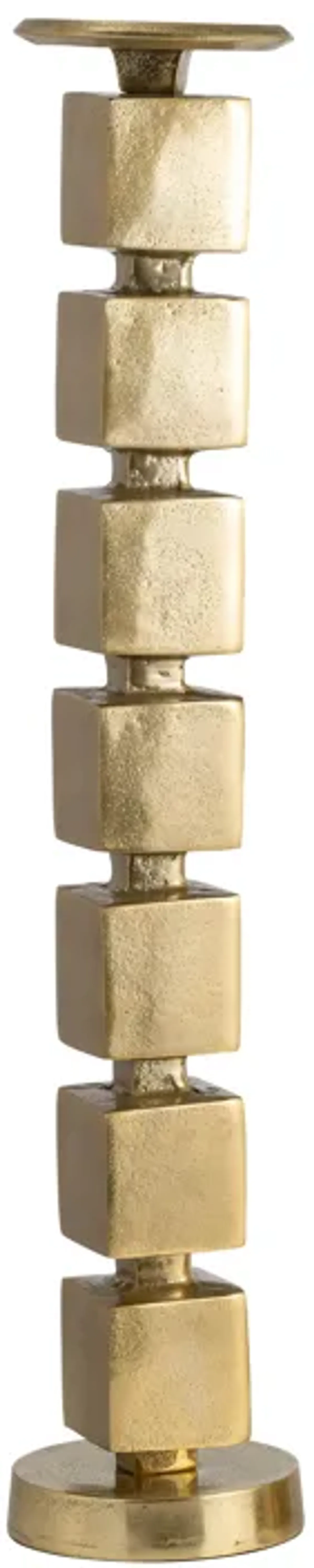 Metal, 24" Stacked Cubes Candleholder, Gold