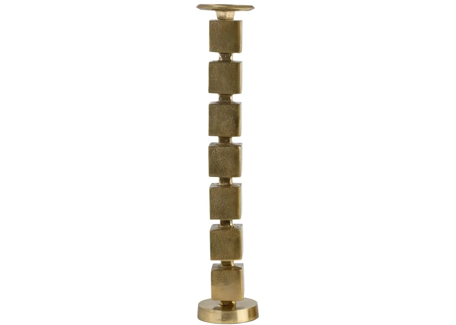 Metal, 24" Stacked Cubes Candleholder, Gold