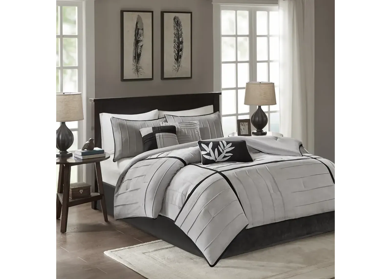 Madison Park Dune Grey 7 Piece Comforter Set