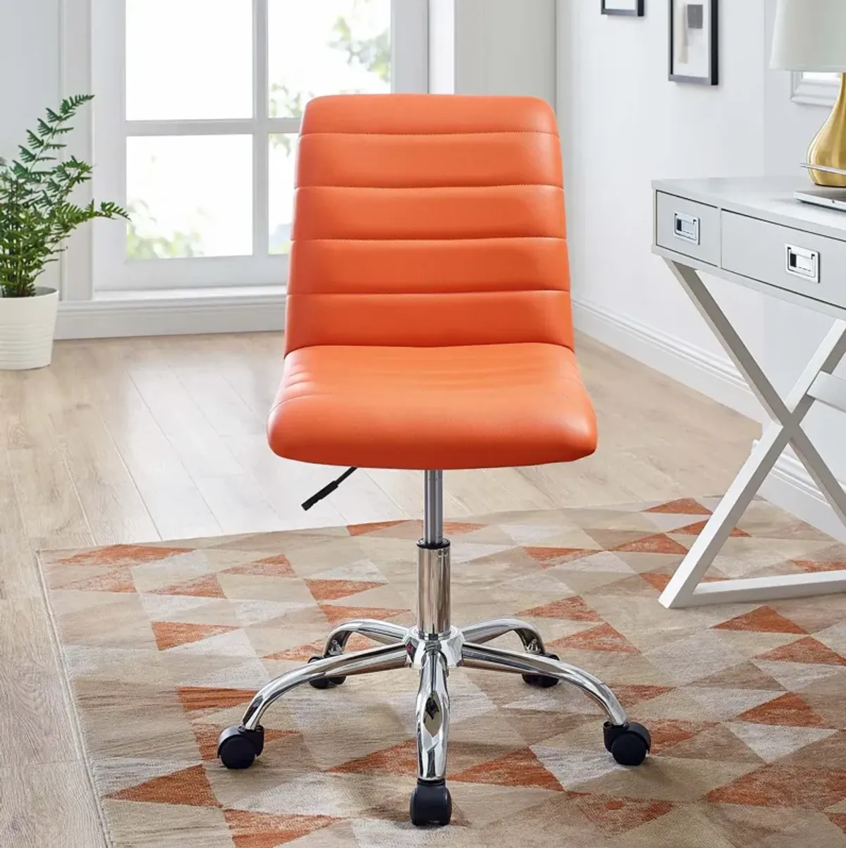 Ripple Armless Mid Back Vinyl Office Chair