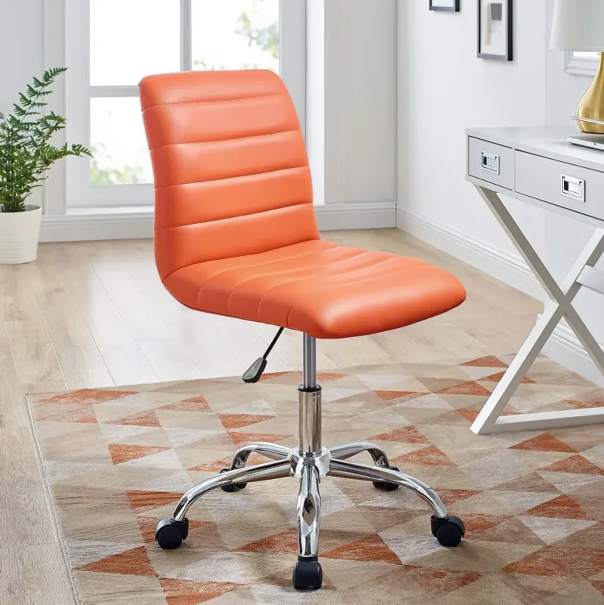 Ripple Armless Mid Back Vinyl Office Chair