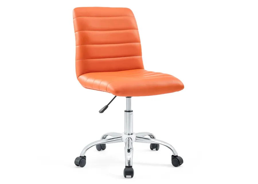 Ripple Armless Mid Back Vinyl Office Chair