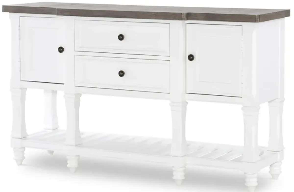 Essex White Credenza Two Tone White Finish