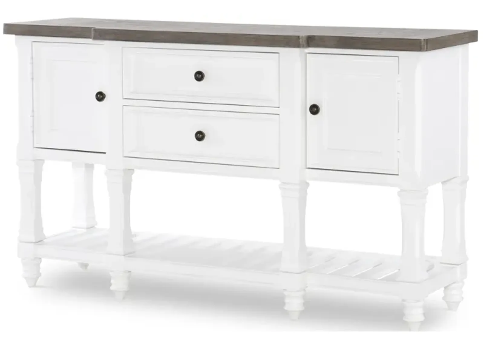 Essex White Credenza Two Tone White Finish