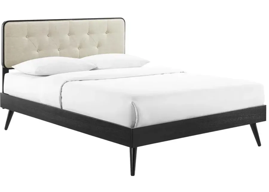 Bridgette Full Wood Platform Bed With Splayed Legs