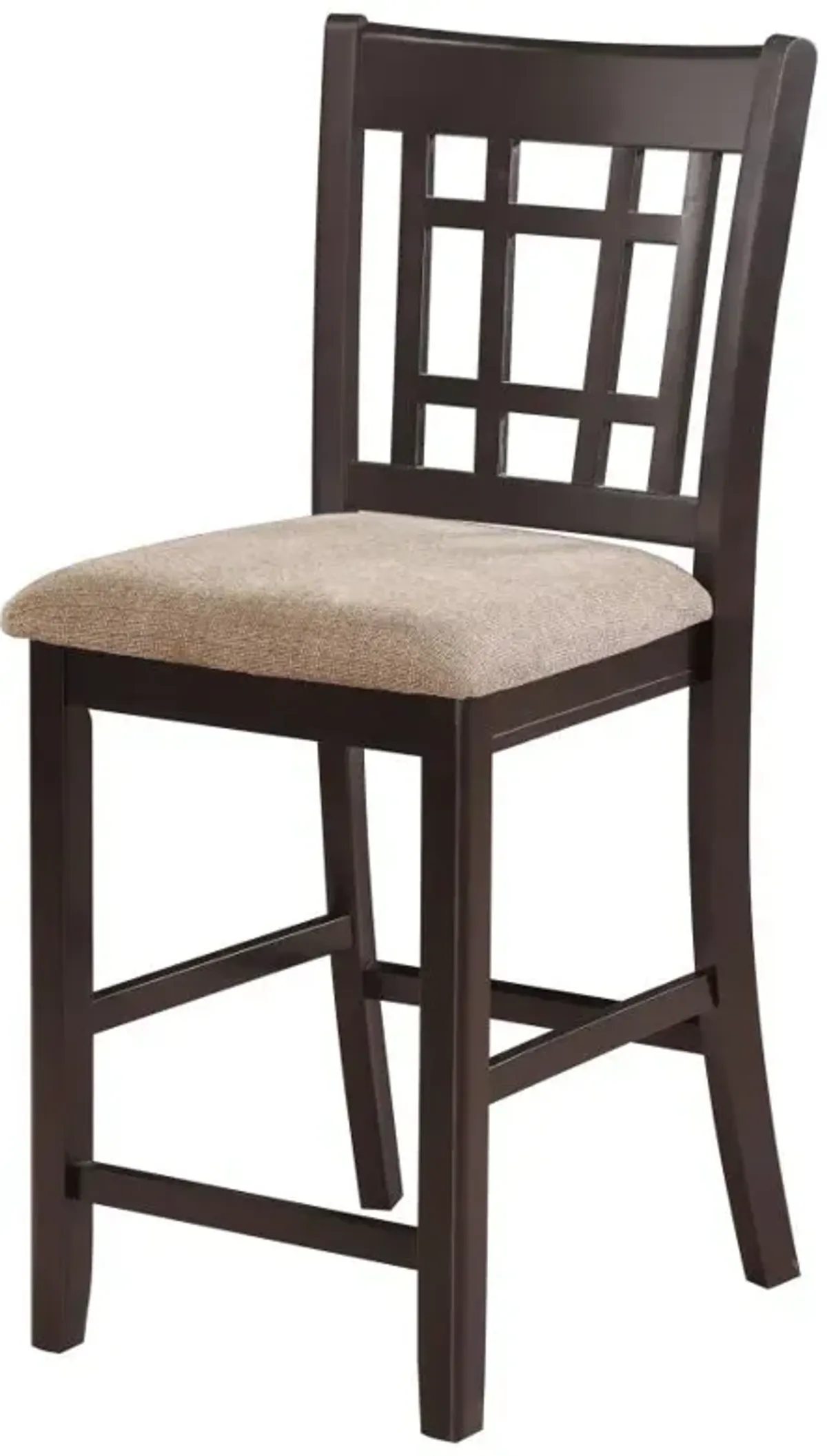 Lavon Lattice Back Counter Stools Tan and Espresso (Set of 2)