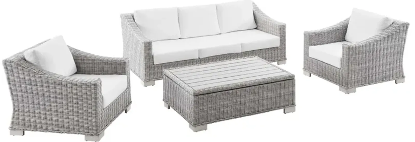 Conway 4-Piece Outdoor Patio Wicker Rattan Furniture Set