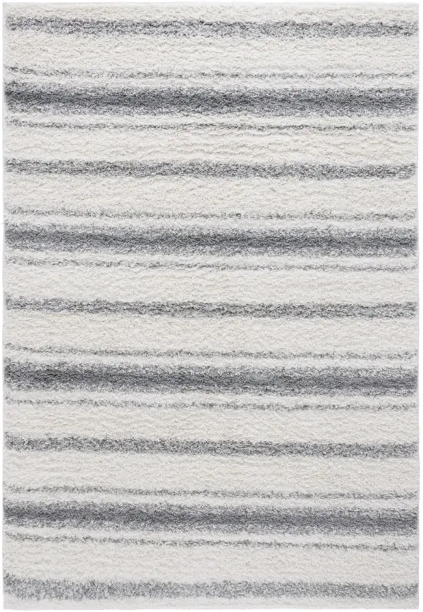 BORDER & STRIPE SHAG 252 Beige 9' X 12' Large Rectangle Rug