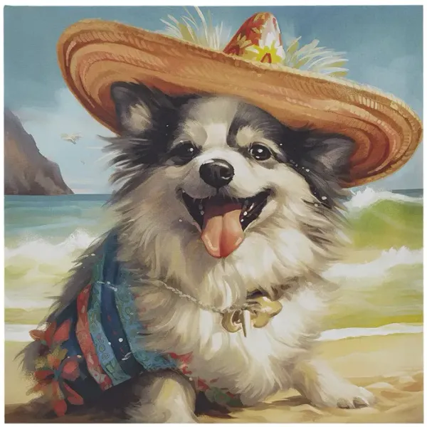 Beach Dogs Chihuahua Canvas Wall Art