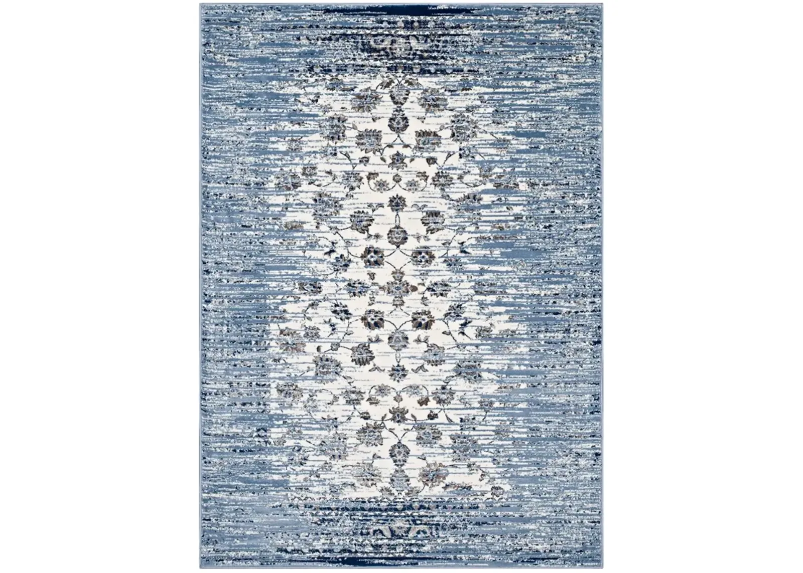 Chiara Distressed Floral Lattice Contemporary 5x8 Area Rug