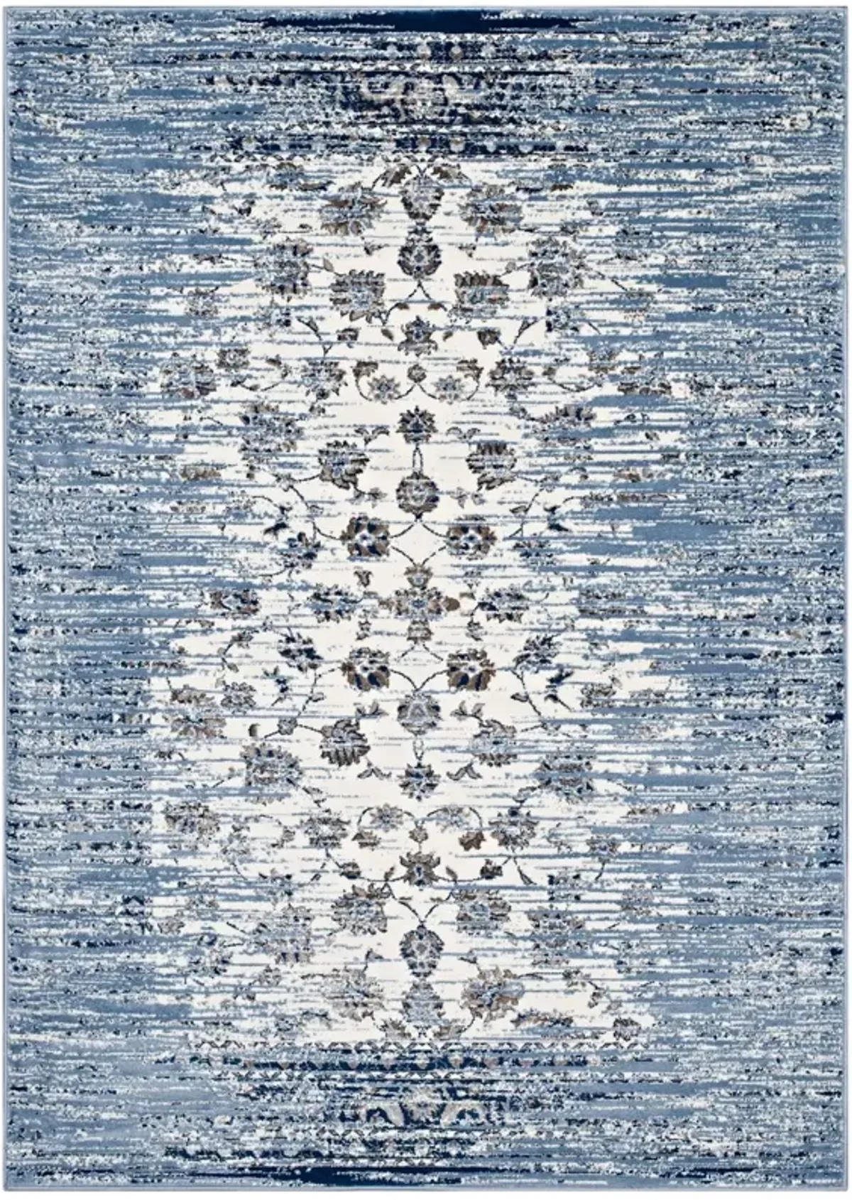 Chiara Distressed Floral Lattice Contemporary 5x8 Area Rug