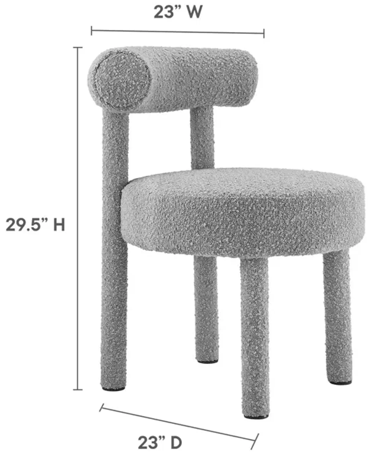 Toulouse Boucle Fabric Dining Chair - Set of 2