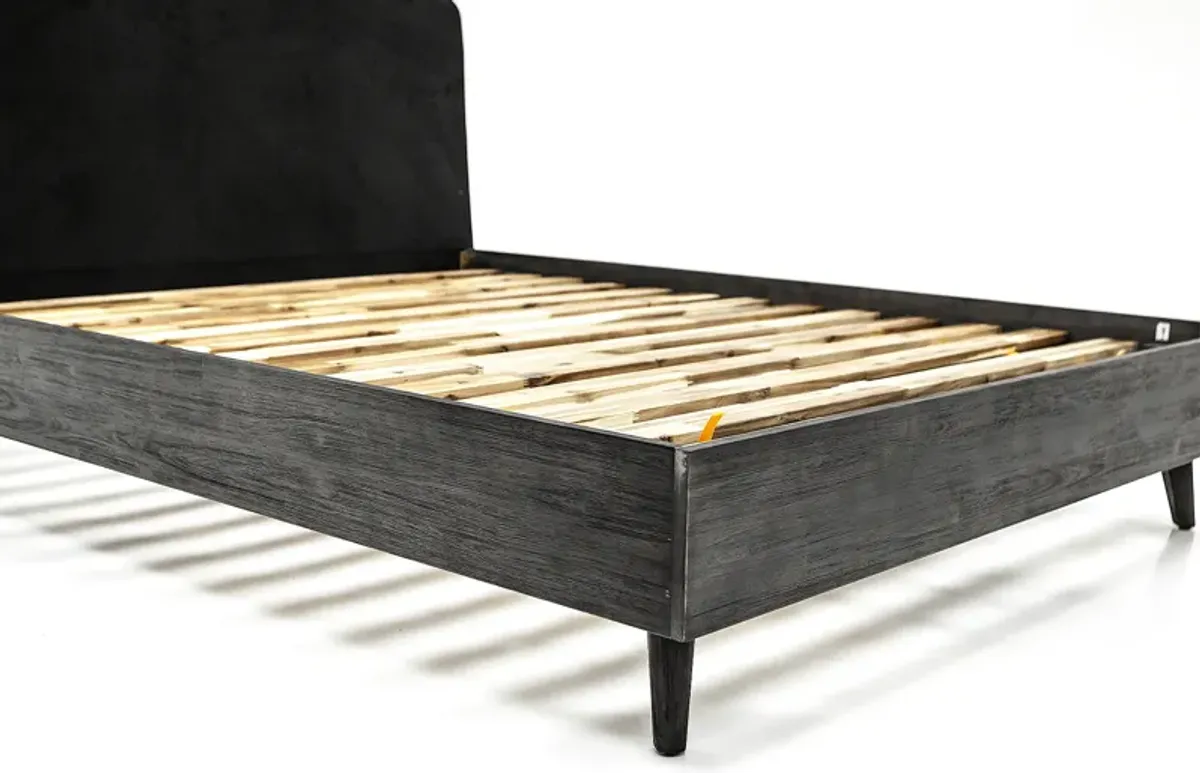 Mohave Mid-Century Tundra Gray Acacia King Platform Bed